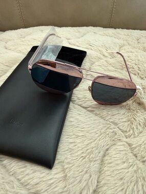 Dior Pink Metal Frame Sunglasses with Dark Lenses